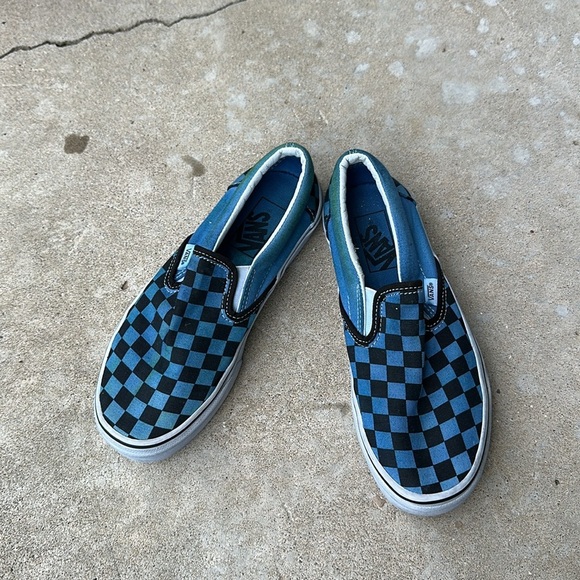 Vans pre loved blue checkered sneakers size 5.5 Men’s - Picture 2 of 7